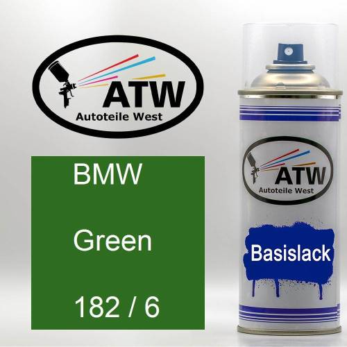 BMW, Green, 182 / 6: 400ml Sprühdose, von ATW Autoteile West.